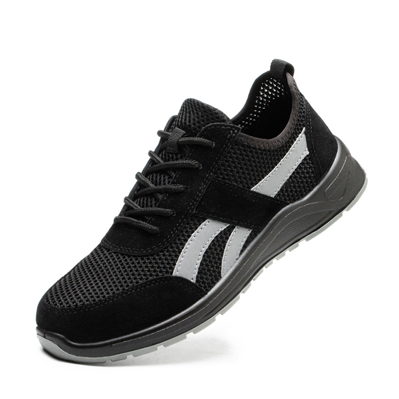 Insulated Shoes, Breathable Flyknit Mesh Safety Work Shoes with Certified Steel Toe Cap, Kevlar Midsole & Anti‑Slip Oil‑Resistant PU Outsole