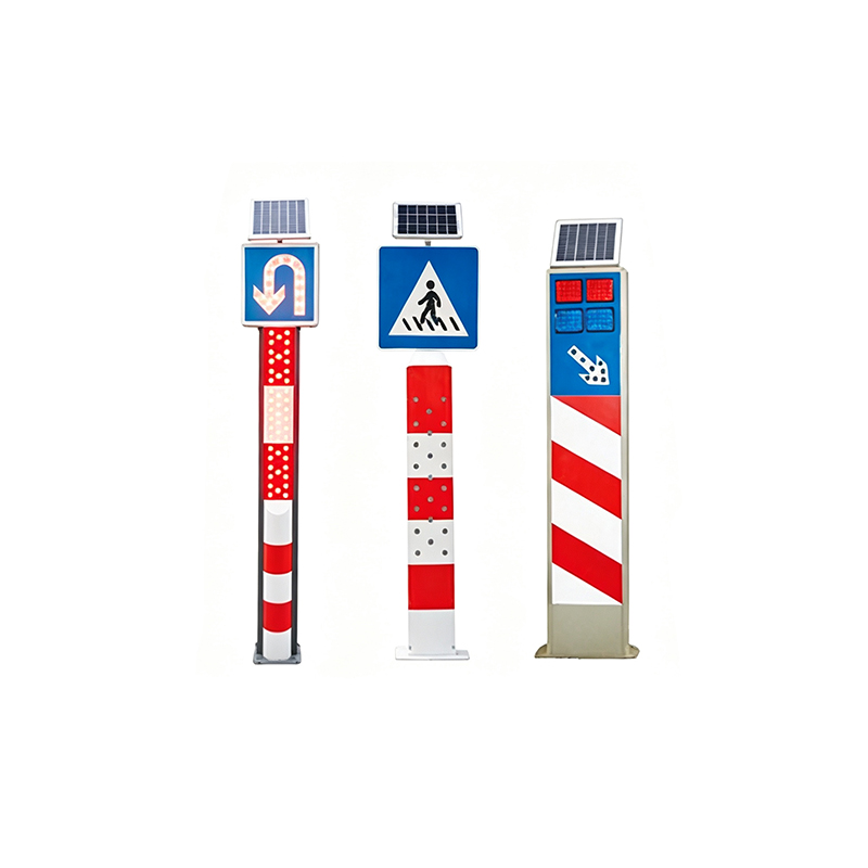 Solar Warning Column LED Strobe Traffic Indicator Post, Solar‑Powered Vehicle Diversion Road Safety Warning Light