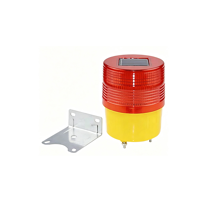 Solar LED Strobe Warning Light Round Anti‑Rear‑End Collision Beacon Lamp for Construction Barrier Night Safety Signal