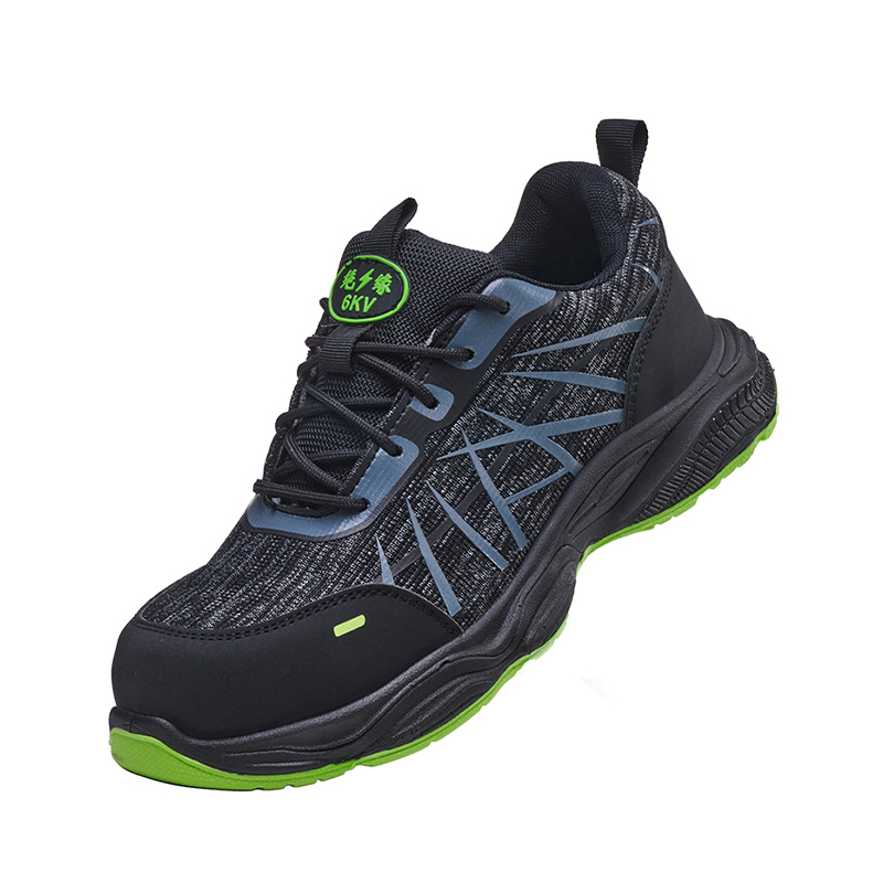 Impact‑Resistant Shoes, Safety Work Shoes with Multi‑Material Spliced Upper, Breathable Mesh Inner Lining & Wear‑Tension‑Resistant Woven Shoelaces