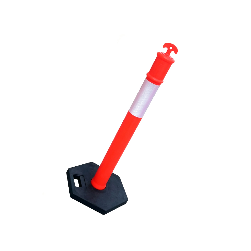 115CM PE Reflective Traffic Warning Post With Rubber Base, Customizable Road Delineator Post