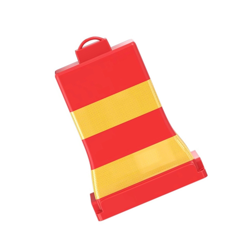 PVC Traffic Safety Barrier Isolation Block With Connecting Rod Hole, Crystal‑Grid Reflective Road Separator Barrier