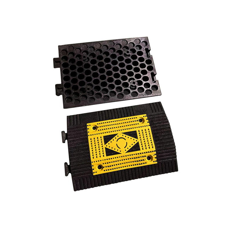 Rubber‑Plastic Speed Bump Heavy‑Duty Traffic Speed Hump For Factory Logistics Park Highway Road
