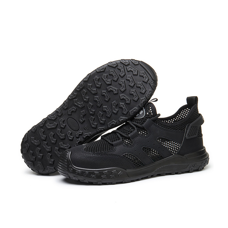 Impact‑Resistant Shoes, Safety Work Shoes with Wrapped Anti‑Collision Toe Cap, Large‑Mesh Breathable Upper & Tension‑Resistant Woven Shoelaces