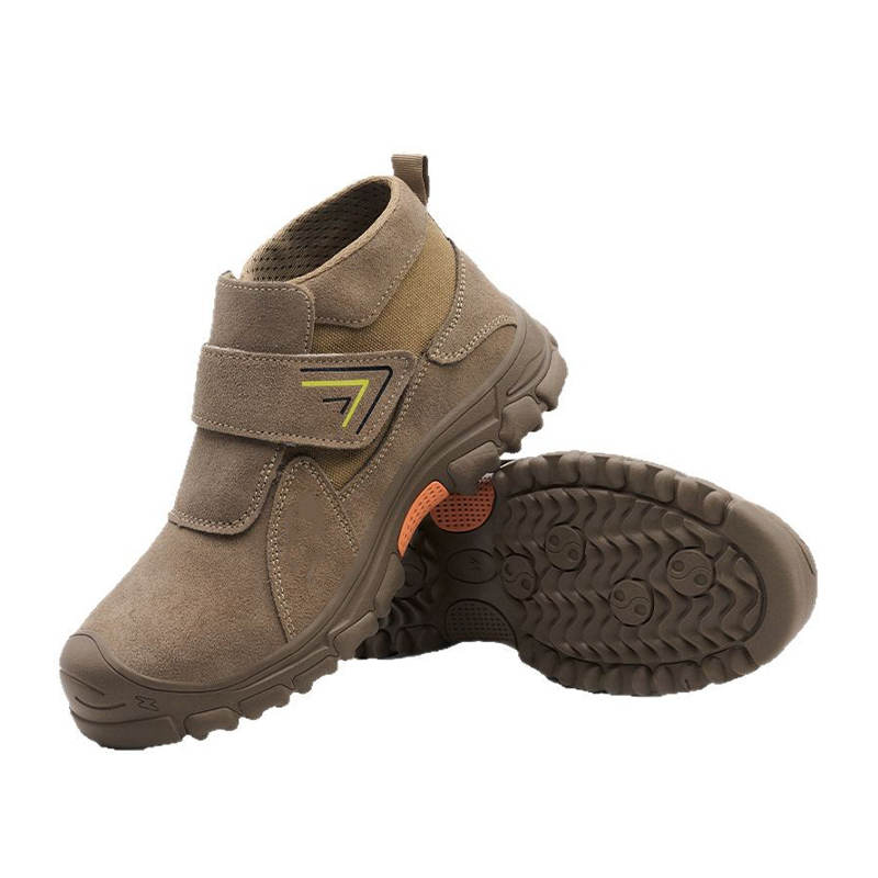 Impact‑Resistant Shoes, Hook‑and‑Loop Closure Safety Work Boots with Breathable Inner Lining & PU Injection‑Molded Solid Outsole
