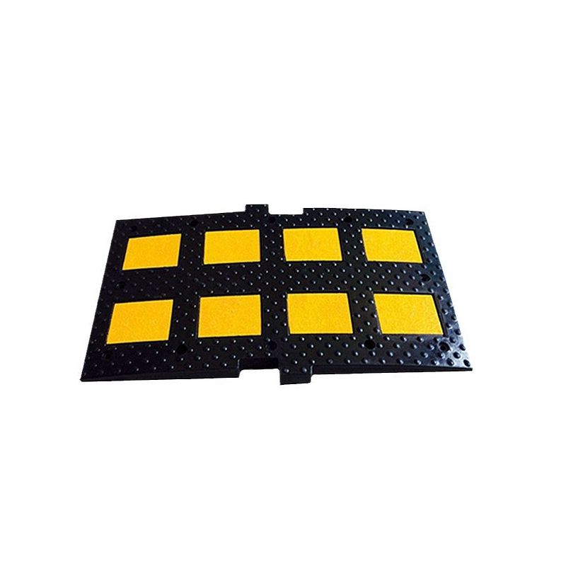Rubber speed bump, 500*900*50mm, road traffic speed limit buffer ramp/sloped speed reducer plate.