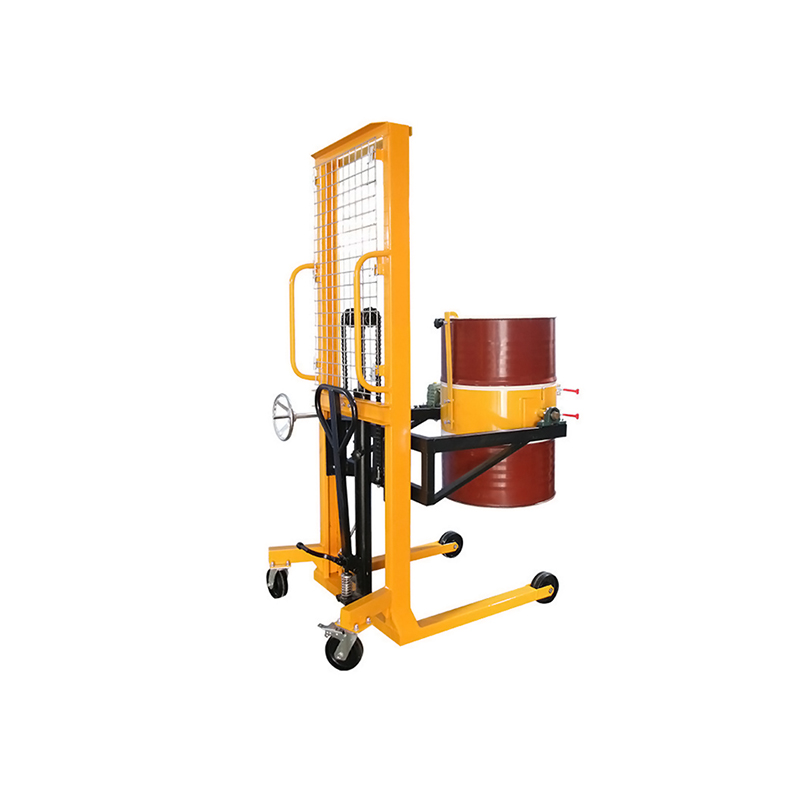 Manual Hydraulic Drum Lifter Rotator, 200L Steel & Plastic Drum Handling Tilter Stacker for Chemical Factory