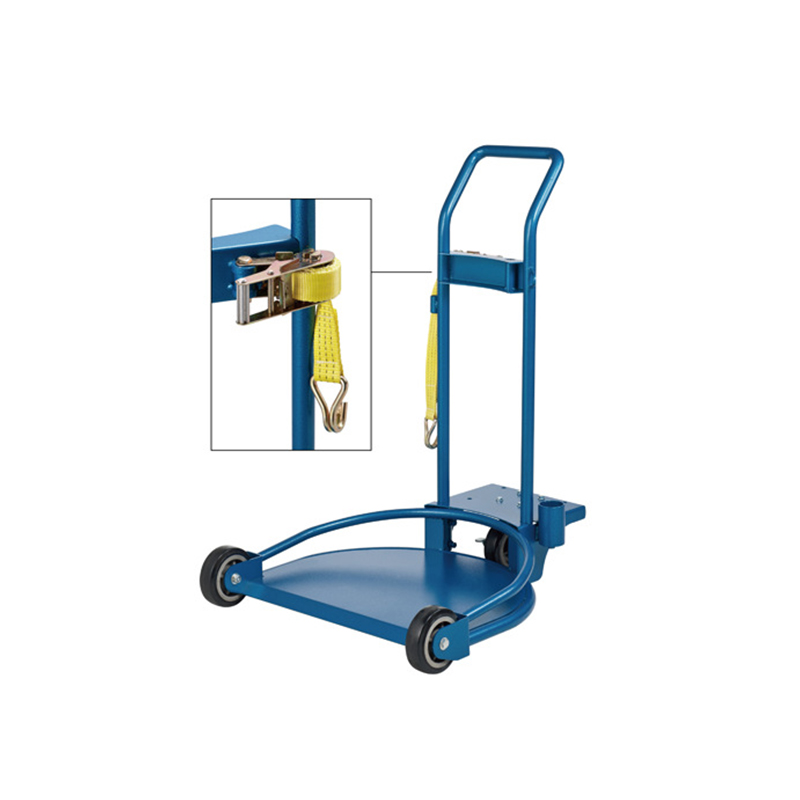 Manual Oil Drum Trolley, Portable Hand Cart for 200L Oil Drum Transport with Securing Strap