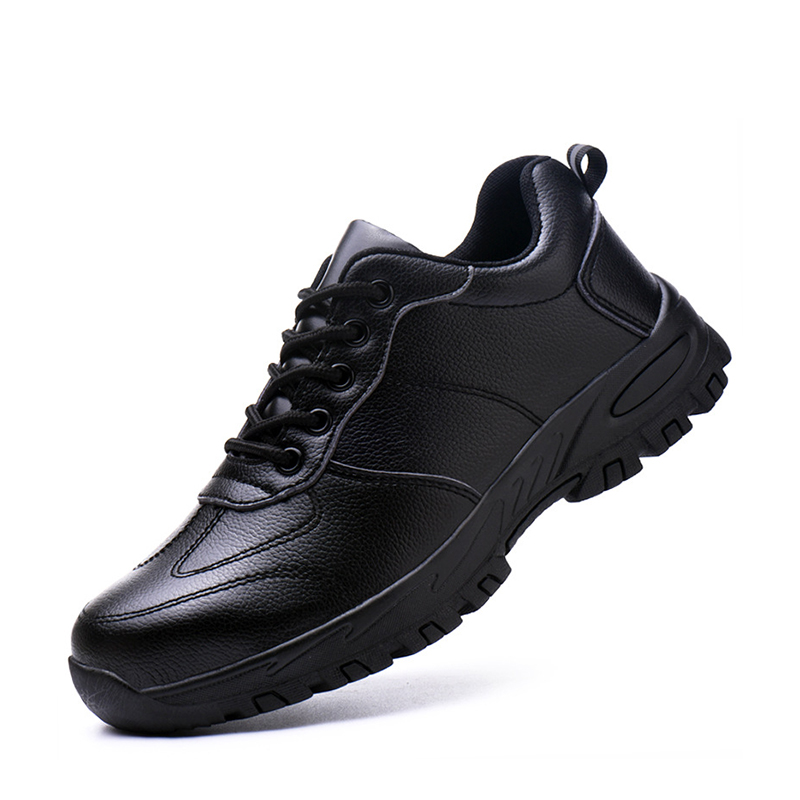 Impact‑Resistant Shoes, Leather Safety Work Shoes with Wear‑Resistant Shoelaces, Fine Precise Stitching, Breathable Mesh Inner Lining & Flexible Anti‑Slip Outsole