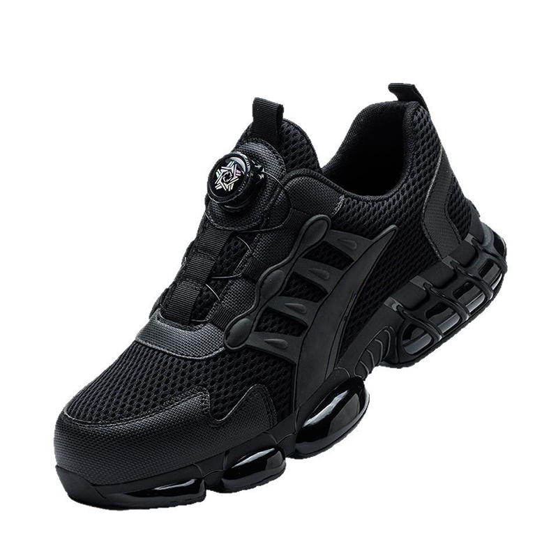 Impact‑Resistant Shoes, Safety Work Shoes with Widened Plastic Steel Toe Cap, Flexible Wear‑Resistant Upper & Anti‑Slip High‑Rebound Air‑Cushion Outsole