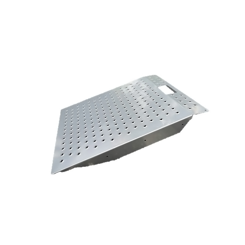 Custom Galvanized Steel Curb Ramp , Perforated Metal Step Ramp for Electric Vehicle Threshold Access