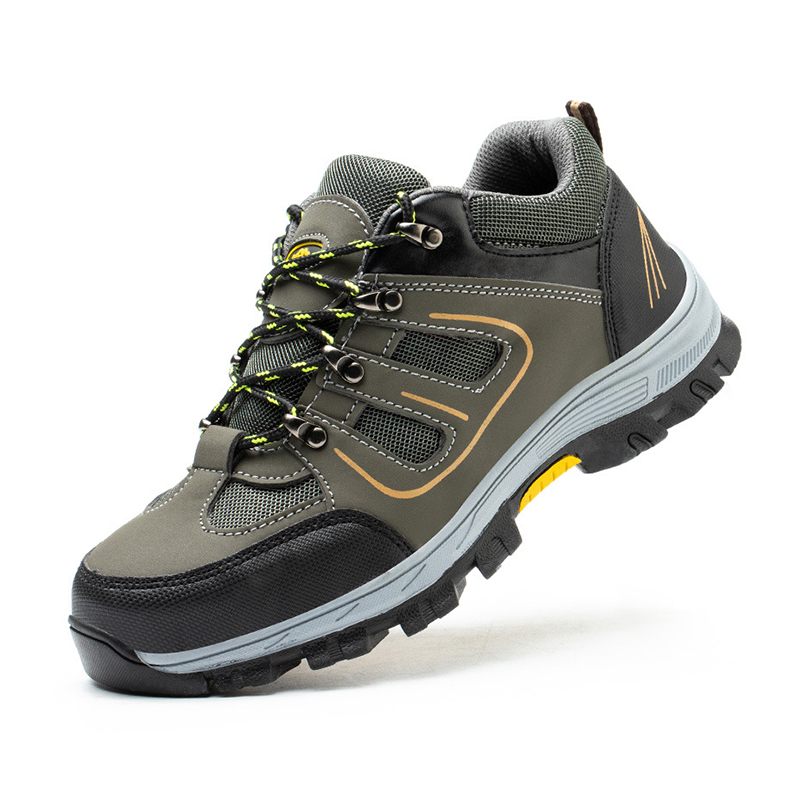 Impact‑Resistant Shoes, Lightweight Safety Work Shoes with Breathable Flyknit Mesh & Thickened Wear‑Resistant Rubber Outsole
