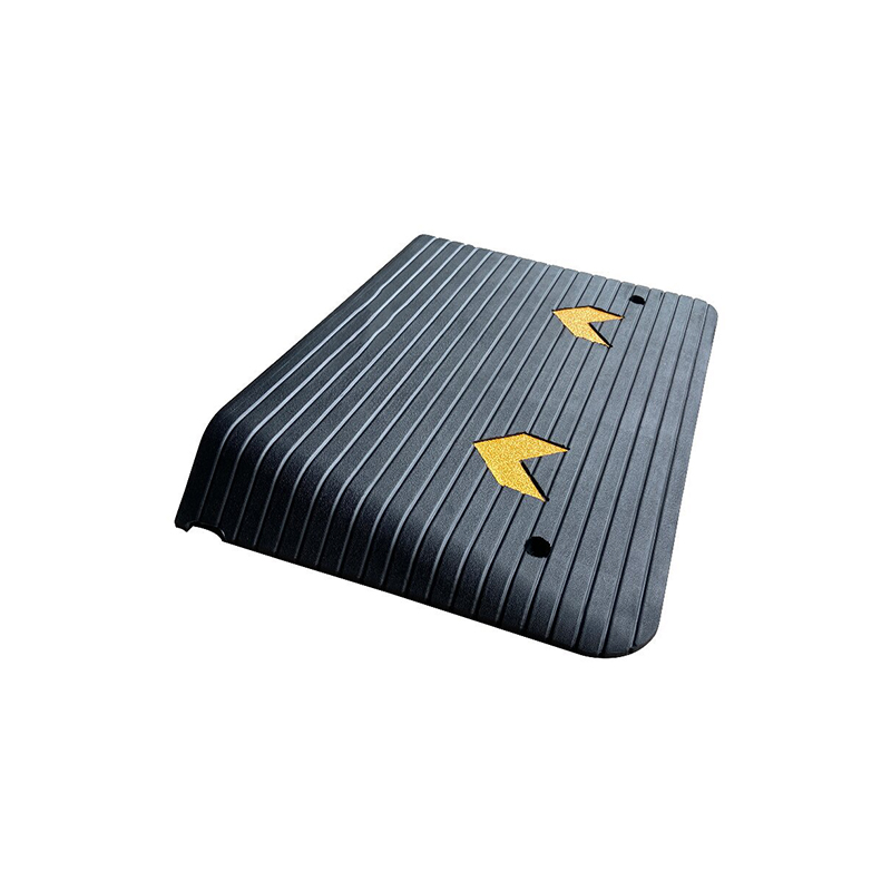 Heavy‑Duty Rubber Curb Ramp 110*21*2.5cm, Warehouse Threshold Ramp for Forklift Pallet Jack Vehicle Access