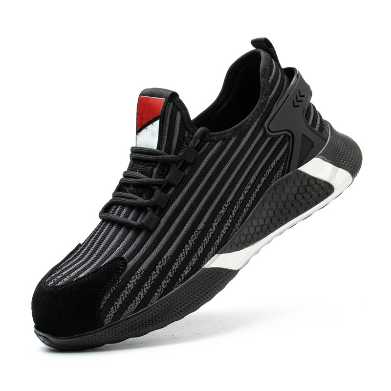 Impact‑Resistant Shoes, Lightweight Safety Work Shoes with Impact‑Resistant Steel Toe Cap, Kevlar Puncture‑Resistant Midsole & Anti‑Slip Oil‑Acid‑Alkali‑Resistant Outsole