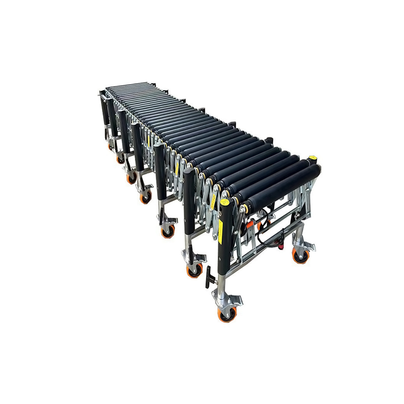 Anti‑Slip Rubber‑Coated Telescopic Roller Conveyor, Flexible Loading Unloading Conveyor for Sacks Parcel Logistics Cloud Warehouse