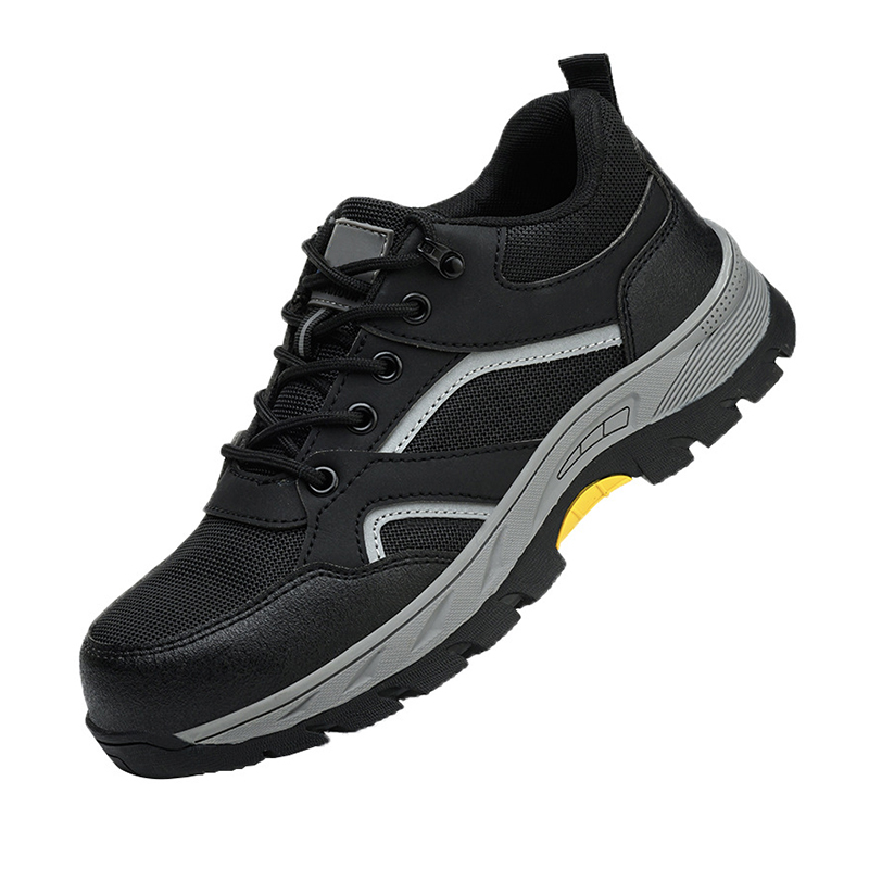 Impact‑Resistant Shoes, Safety Work Shoes with Breathable Mesh Upper, Kevlar Puncture‑Resistant Midsole, Anti‑Slip Rubber Outsole & Side Reflective Design