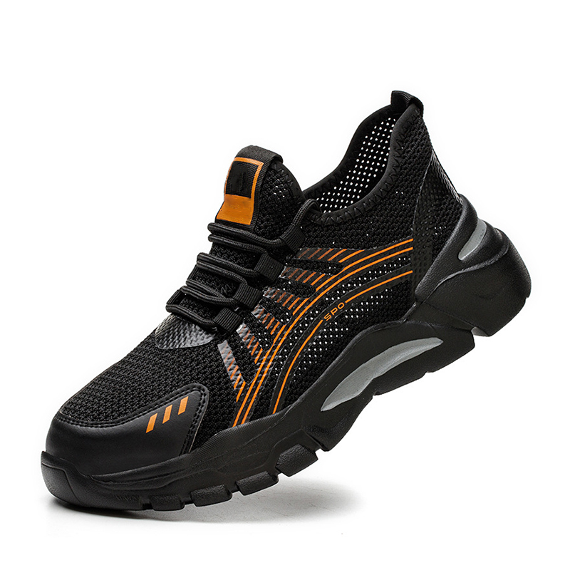 Impact‑Resistant Shoes, Safety Work Shoes with Reinforced Anti‑Collision Toe Cap, Wear‑Resistant Woven Shoelaces & Breathable Mesh Inner Lining