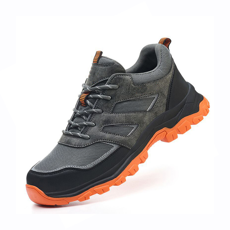 Impact‑Resistant Shoes, Safety Work Shoes with Microfiber & Breathable Mesh Spliced Upper, Anti‑Collision Reinforced Toe Cap & Skin‑Friendly Breathable Inner Lining