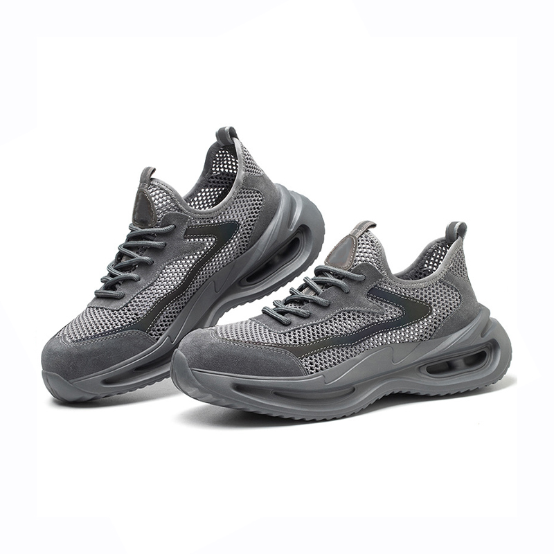 Impact‑Resistant Shoes, Safety Work Shoes with Cowhide & Mesh Breathable Upper, Flexible Kevlar Midsole and Anti‑Slip Oil‑Resistant EVA Outsole