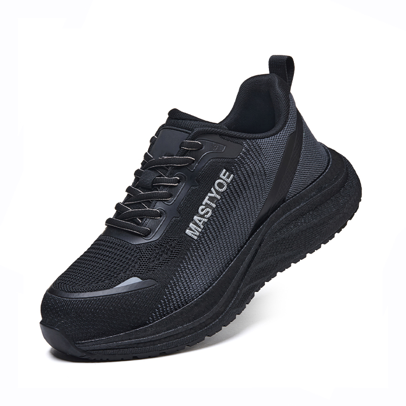 Impact‑Resistant Shoes, Safety Work Shoes with Breathable Comfortable Flyknit Upper & Skin‑Friendly Moisture‑Wearing Inner Lining