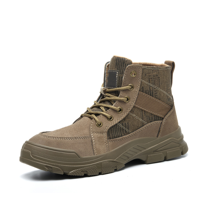 Impact‑Resistant Shoes, High‑Top Safety Work Boots with Comfortable Breathable Inner Lining, Stylish Durable Woven Shoelaces & Sturdy Solid Anti‑Slip Wear‑Resistant Outsole