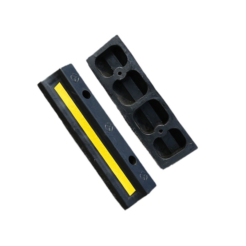Rubber‑plastic Wheel Stopper 550×150×90mm Reflective Parking Wheel Stop For Parking Lot