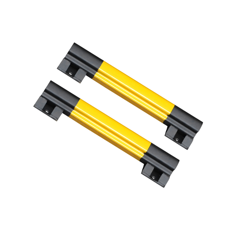 Steel Pipe Wheel Stopper, Carbon Steel Parking Positioner Yellow‑Black Painted Garage Tire Stop