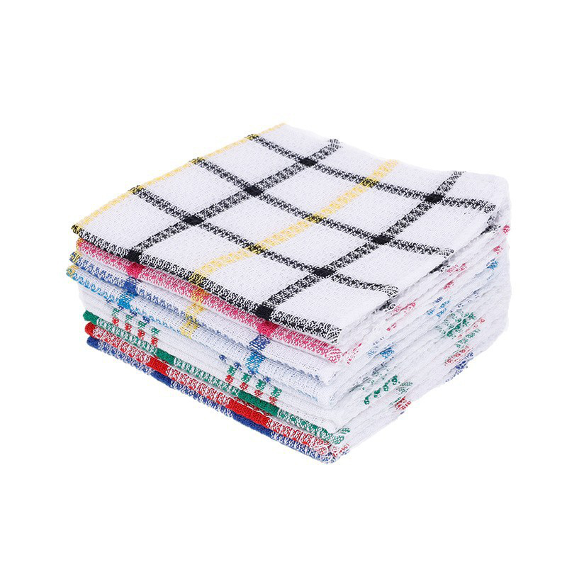 30×30cm Cotton Yarn Waffle Kitchen Towels, Woven Grid Absorbent Household Dish Cleaning Cloths