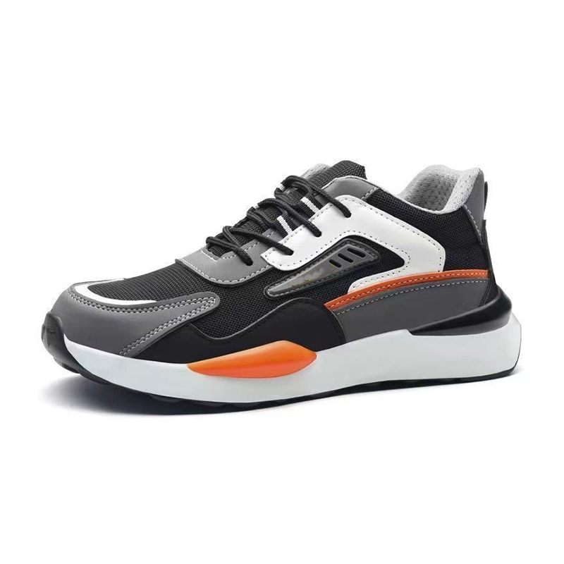 Impact‑Resistant Shoes, Safety Work Shoes with Soft Breathable Microfiber Leather Mesh Upper, Wear‑Resistant Woven Shoelaces & Triple‑Layer Breathable Inner Lining