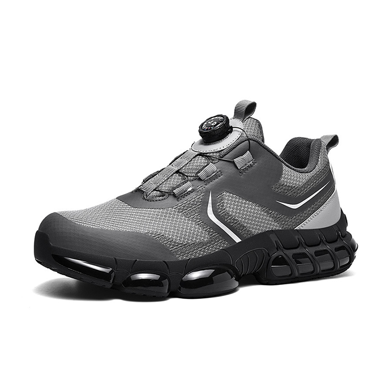 Impact‑Resistant Shoes, Safety Work Shoes with Convenient Dial Lacing System, Lightweight High‑Elasticity Thick Sole & Stable Grip Tread