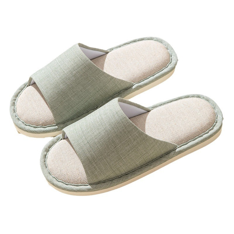 Linen Slippers – Breathable Cotton-Linen High-Elastic Sweat-Absorbing PVC Anti-Slip Flexible Comfortable Shoes