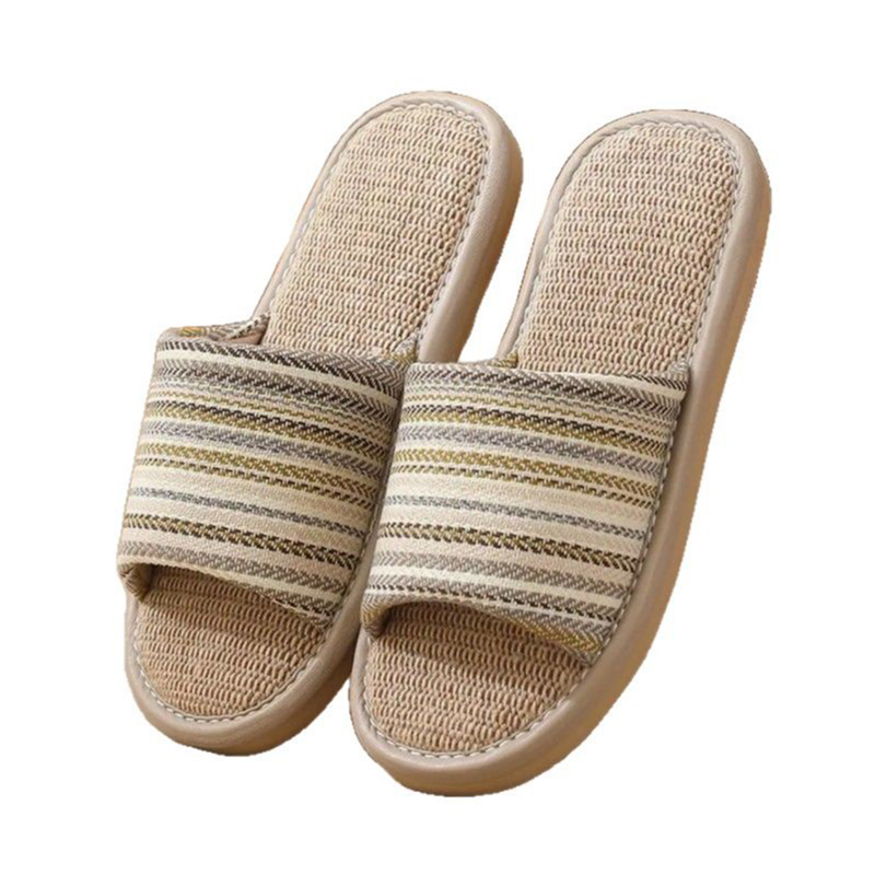 Linen Slippers – Natural Cooling Lightweight PVC Anti-Slip Wear-Resistant Flexible Comfortable Shoes