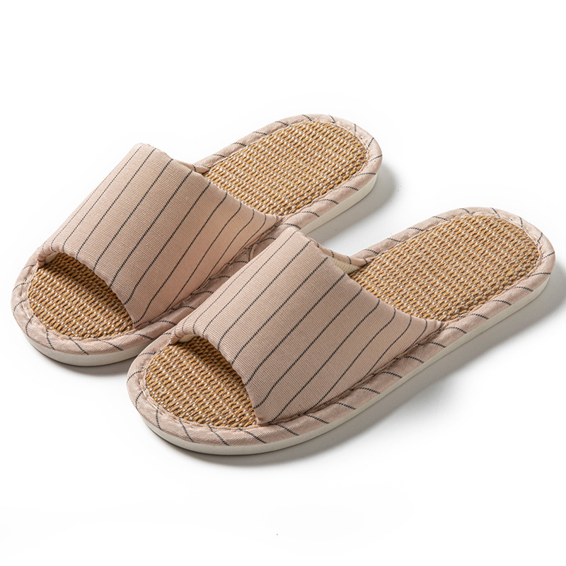 Linen Slippers – Breathable High-Elastic Sweat-Absorbing PVC Textured Anti-Slip Flexible Comfortable Shoes