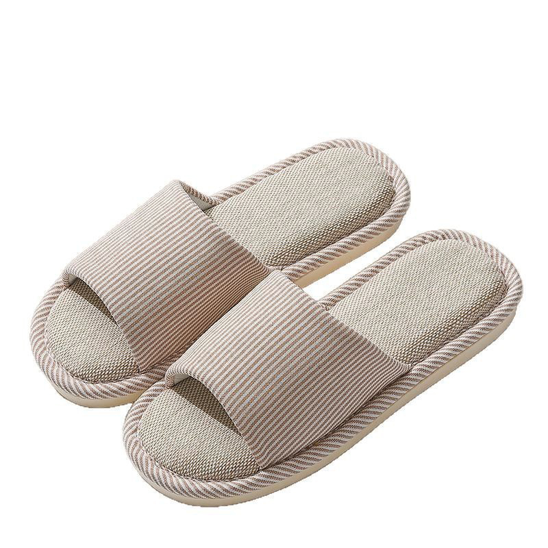 Linen Slippers – Cotton-Linen Breathable Skin-Friendly PVC Anti-Slip Flexible Lightweight Comfortable Shoes