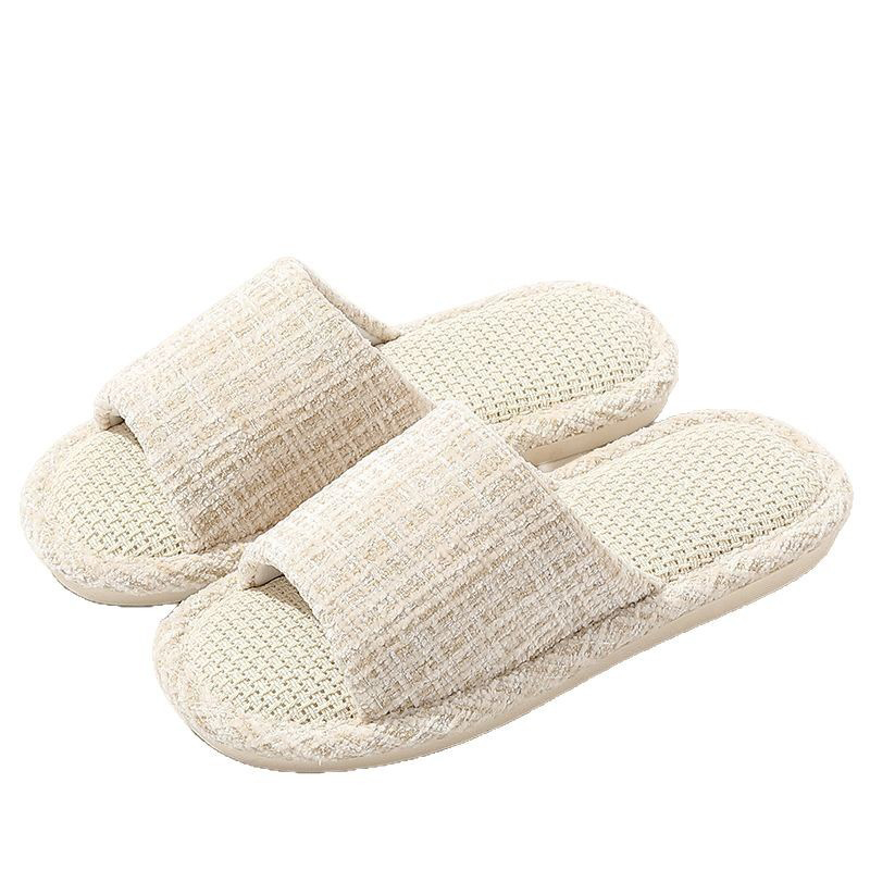 Linen Slippers – Breathable Cotton-Linen High-Elastic Sweat-Absorbing PVC Anti-Slip Flexible Comfortable Shoes
