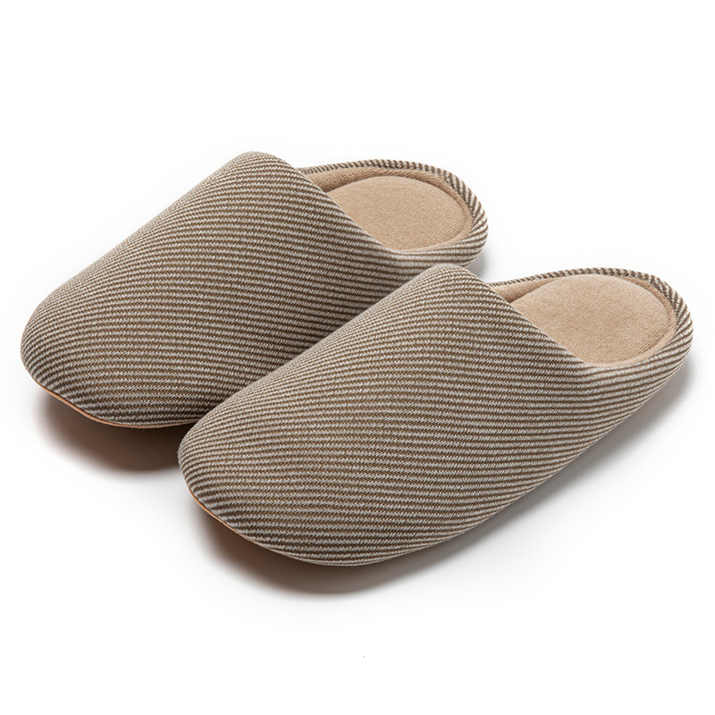 Cotton Slippers – Minimalist Cotton-Linen Upper Terry Cloth Anti-Slip Soft Silent Comfortable Shoes