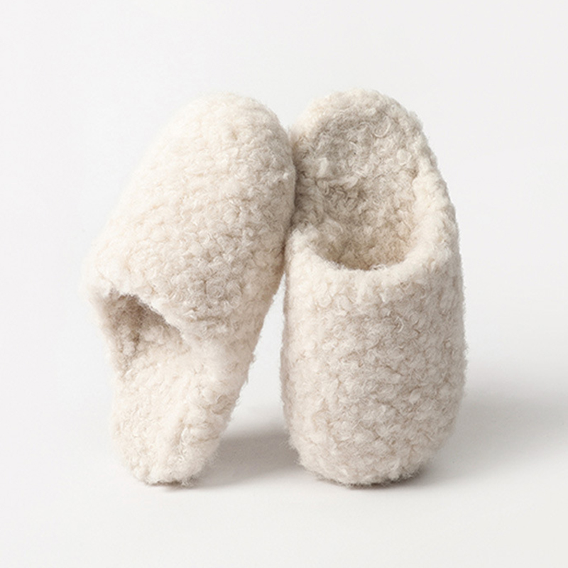 Slippers – Lambswool Heat Retention Rebound Cushioning TPR Flexible Wear-Resistant Warm Shoes