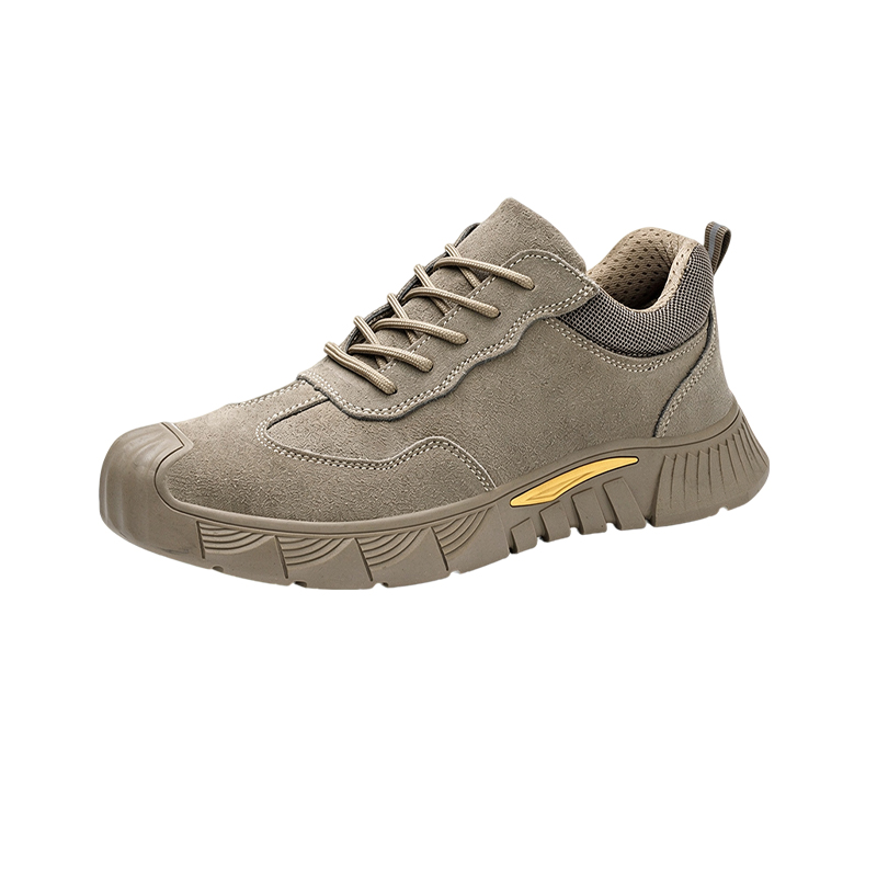 Stylish Safety Protective Work Shoes Anti-Smash Anti-Puncture Spark Resistant Suede Cowhide Rubber Sole Safety Footwear