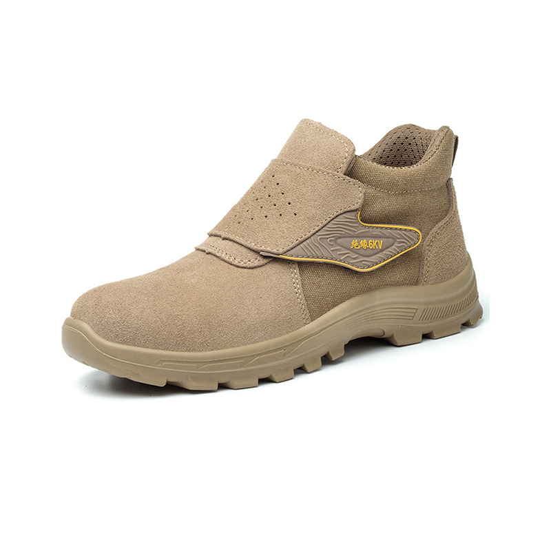 6KV Insulated Work Boots, Anti-Smash Anti-Puncture Suede Cowhide Spark Resistant Anti-Slip Safety Shoes