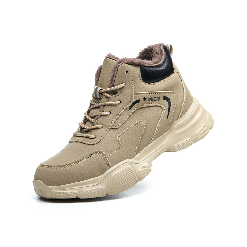 6KV Insulated Safety Boots, Fleece Lined Warm Winter Work Shoes, Anti-Smash Anti-Puncture Anti-Slip Lightweight EVA Sole Protective Shoes