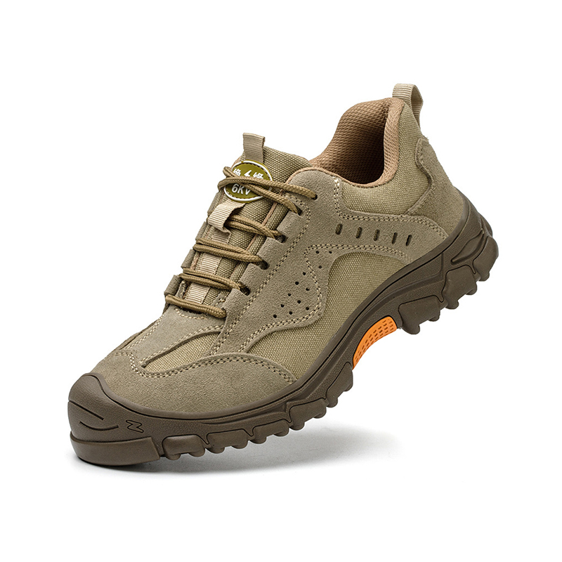 Welding Safety Shoes, Anti-Smash Anti-Puncture Spark Splash Resistant Work Shoes, Breathable Suede Cowhide Canvas Protective Shoes