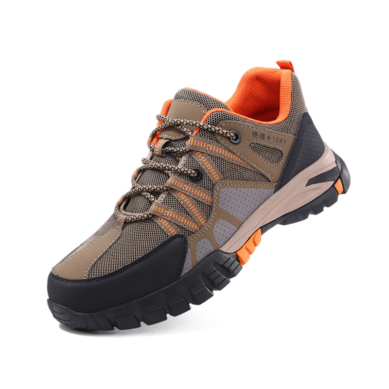 10KV Insulated Hiking Style Safety Shoes for Electricians, Anti-Smash Anti-Puncture, Breathable Mesh Rubber Outsole