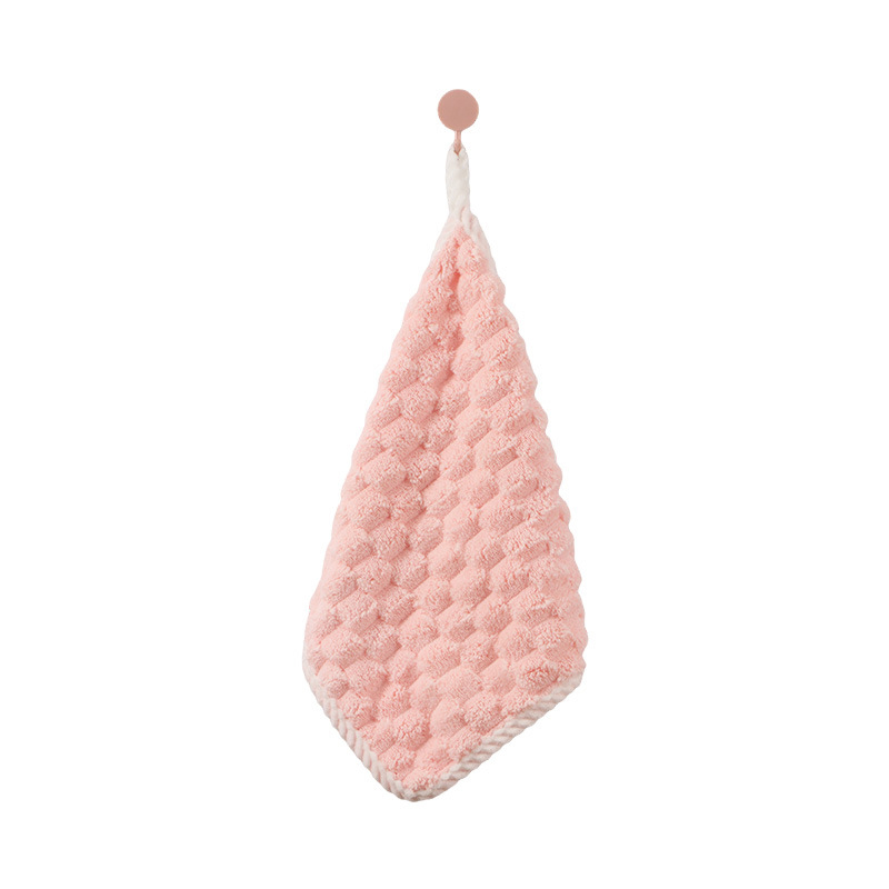 Towel – Coral Fleece Soft Fabric Fine Edge-Locking Craftsmanship Hanging Loop Design Towel