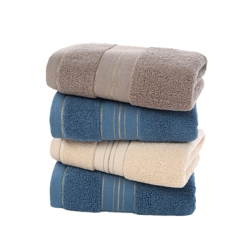Towel – Evenly Arranged Terry Loops Satin Edge Gold-Thread Pattern Mature Edge-Binding Breathable Towel