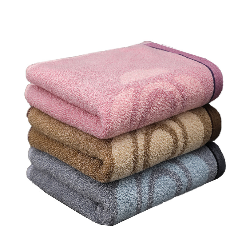 Towel – Combed Xinjiang Long-Staple Cotton Exquisite Edge Binding Solid-Color Jacquard Soft Absorbent Towel