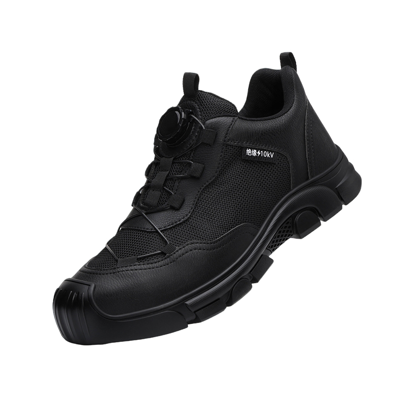 10kV Insulated Safety Shoes, Anti Smash Anti Puncture Work Shoes with Rotary Quick Lace, Slip Resistant Rubber Sole for Electricians