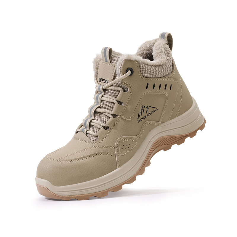 10kV Insulated Winter Safety Boots, Fleece Lined High Top Anti Smash Anti Puncture Work Boots, Water Repellent Anti Slip Solid Outsole