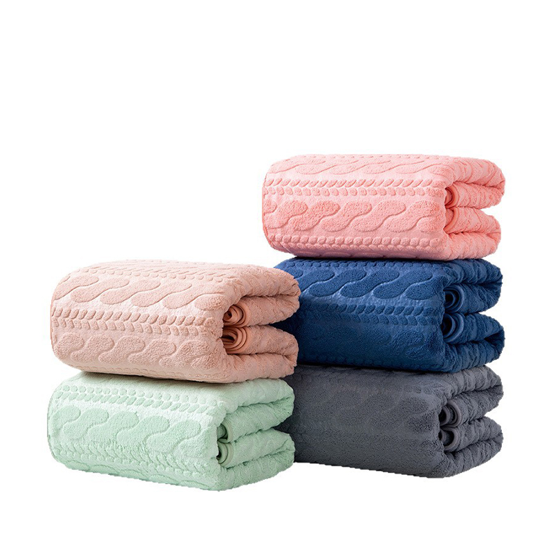 Towel – Thickened Water-Absorbent Soft Comfortable Shed-Resistant Striped Fabric Smooth Towel