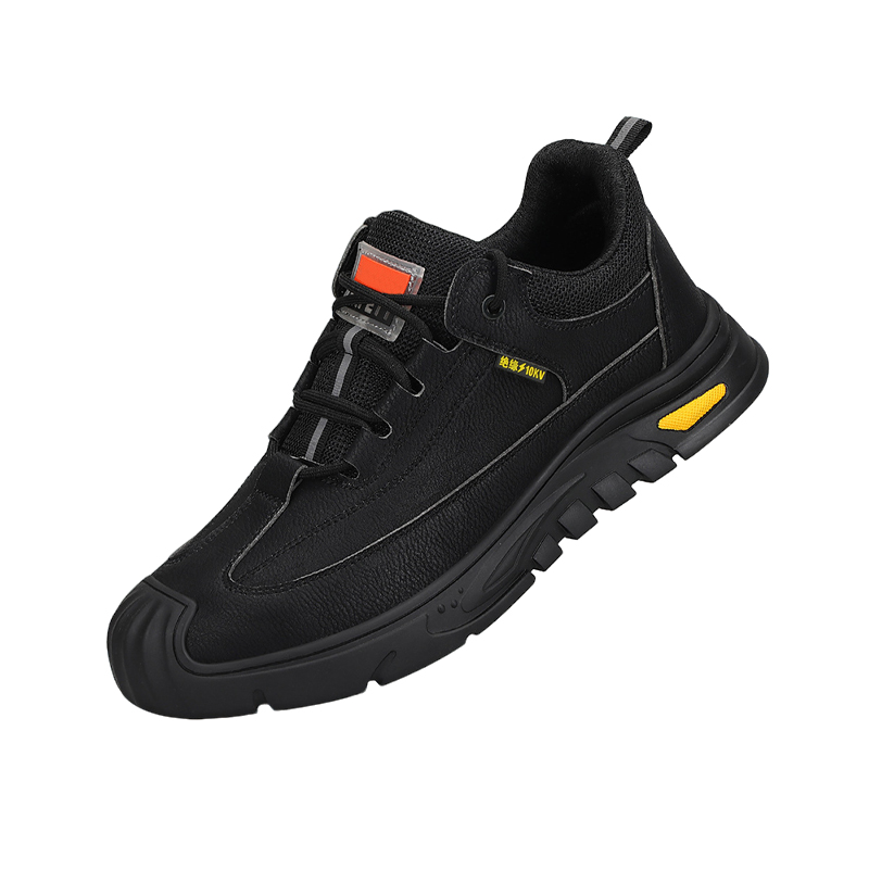 10kV Insulated Safety Shoes, Anti Smash Anti Puncture Work Shoes, Breathable Microfiber Steel Wire Fabric Wear Resistant Anti Slip Rubber Outsole