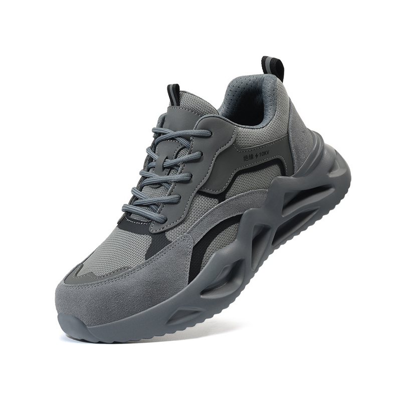 10kV Insulated Electrician Safety Shoes, Lightweight Anti Smash Anti Puncture Dad Style Work Shoes, Breathable Slip Resistant Rubber-Plastic Sole